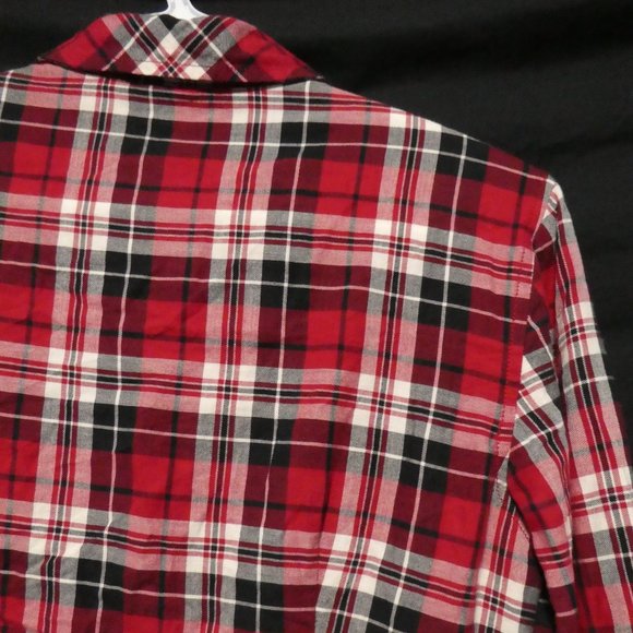 ESPRIT, medium, plaid ruffle shirt, full button front - Picture 15 of 16